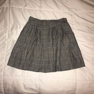 American Apparel Pleated Plaid Mini Skirt, Large